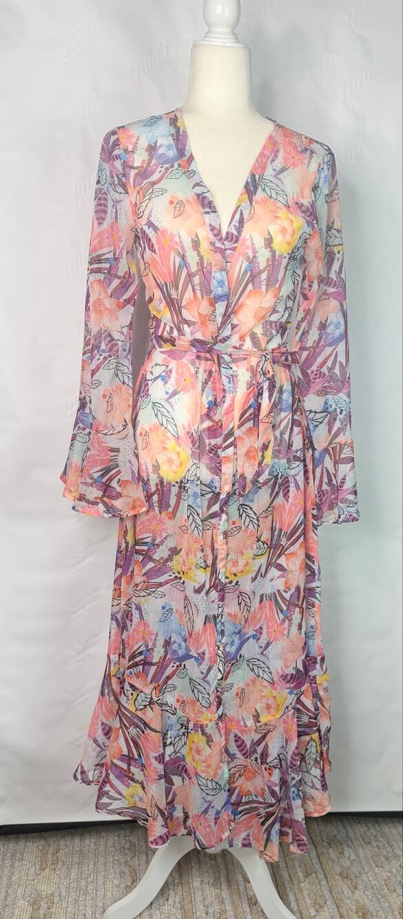 Passion Flower Maxi Wrap Around Cover Up
